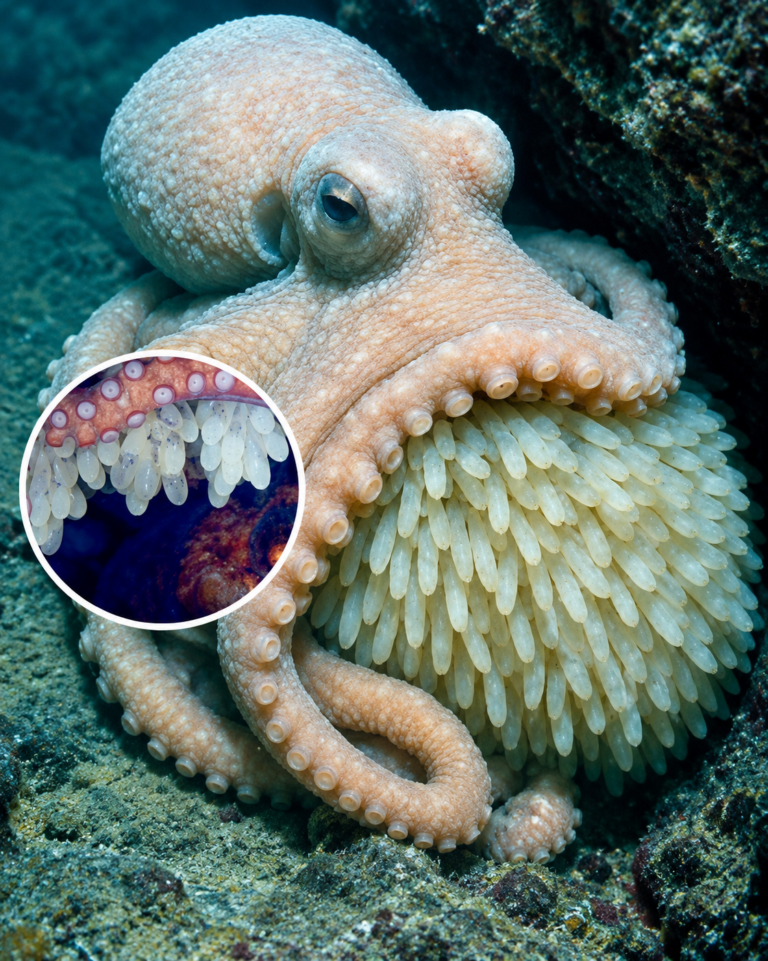 🐙 She Guards Her Eggs for 4 Years Without Eating—What Happens Next Is Incredible