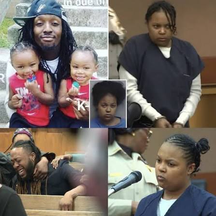 Young woman puts both daughters inside the fir… See more
