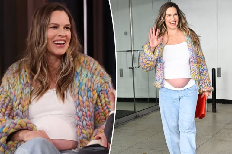 Pregnant Hilary Swank, 52, responds to backlash about women having babies later in life